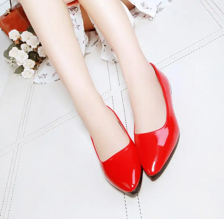 Spring Autumn New Patent Leather Candy Women S Flat Shoes