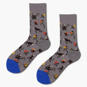 

Hip Hop High Quality Marvel Women Men Crew Socks Colorful Flower Pattern Party Novelty Happy Meia Socks Breathable Comfortable