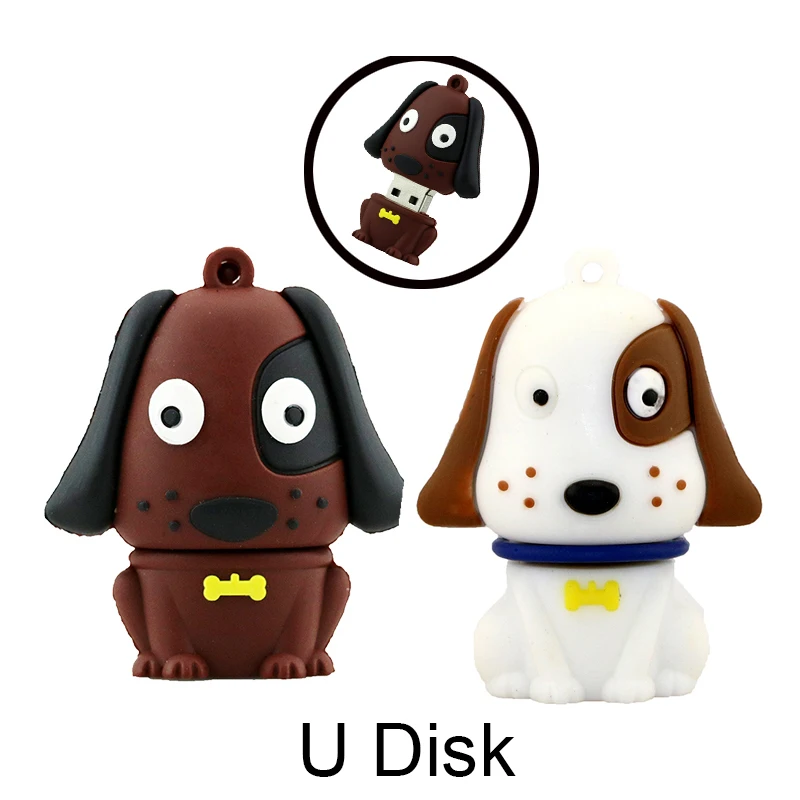 Usb флеш накопитель с мультяшной собакой полная емкость 4 ГБ 8 16 32 64 флешка белый