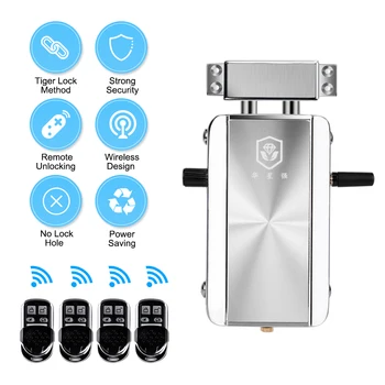 

Remote Control Home Door Lock Kit Keyless Entry Electronic Lock Smart Wireless Anti-theft Deadbolt Access Control System