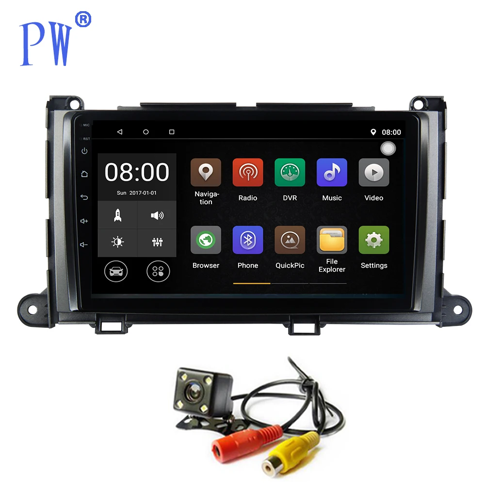 Android 7 1 Автомобильный GPS Радио Navi для Toyota Sienna 2011-2013 автомобильный мультимедийный