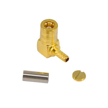 

10 Pieces SMB Crimp Jack female Right Angle connector for LMR100 RG316 RG174
