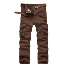 28-38 размера плюс мужские камуфляжные брюки карго мужские s мульти карманные военные прямые брюки полной длины повседневные брюки хлопок