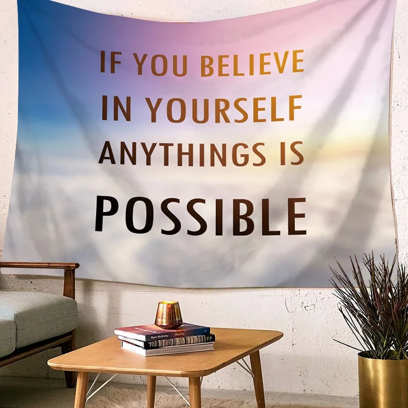 

Inspirational Motivational Quotes Tapestries Polyester Hippie Bohemian Home Decor Wall Hanging Tapestry Beach Throw Blanket