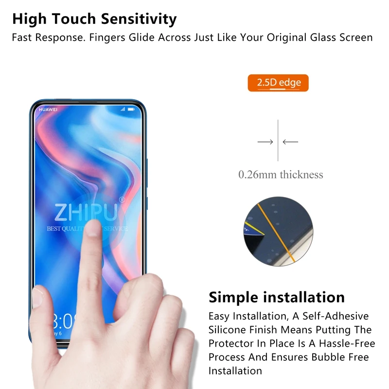 2 шт закаленное стекло для huawei P Smart Z, защита экрана 2.5D 9 H, закаленное стекло для huawei P Smart Z, защитная пленка 6,5"