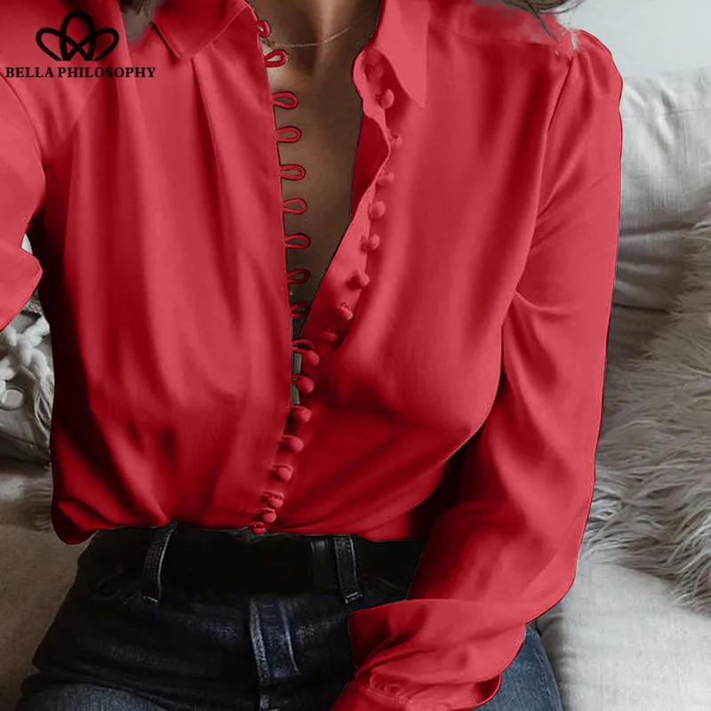 Wonder Casual Solid Long Sleeve Blouse Lapel Shirt blouse shirt women Turn-down Collar Regular blusas Summer Shirts 2019 S-5XL