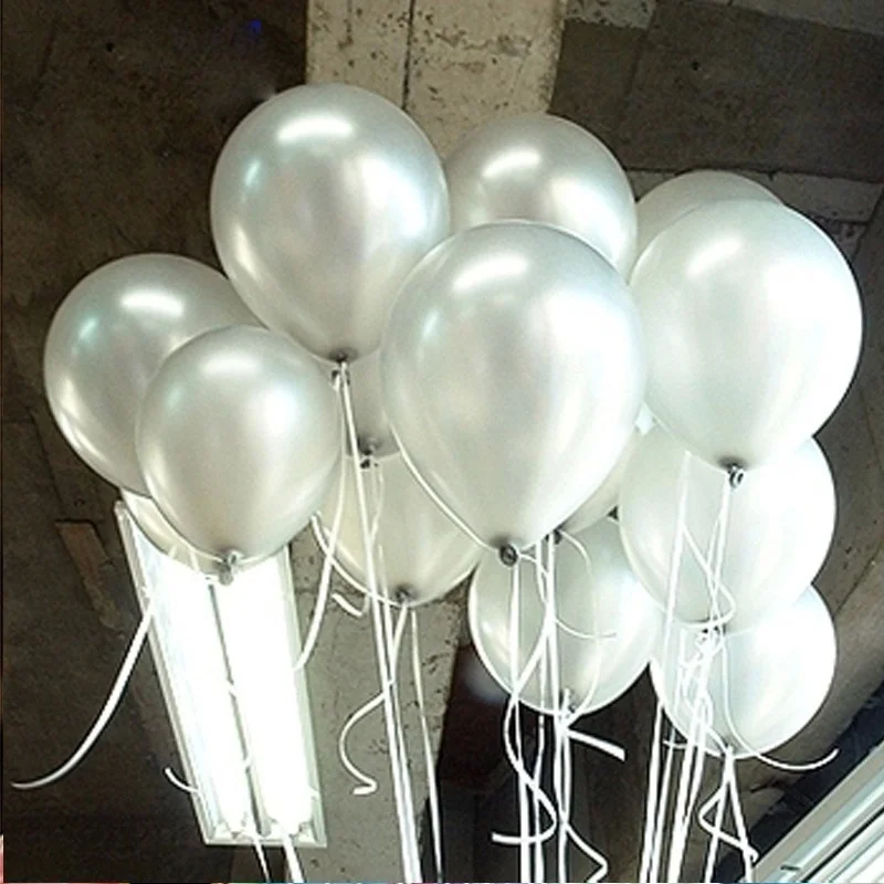 

10pcs/lot 10inch 1.5g Silver Pearl Latex Balloon Air Ball Inflatable Wedding Children Birthday Party Supplies Decoration Balloon