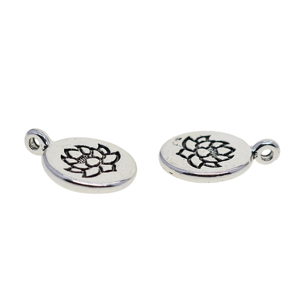 60 Pieces Tibetan Silver Color Filigree Om Yoga   Charms DIY Yoga Charms for Jewelry Making Accessories