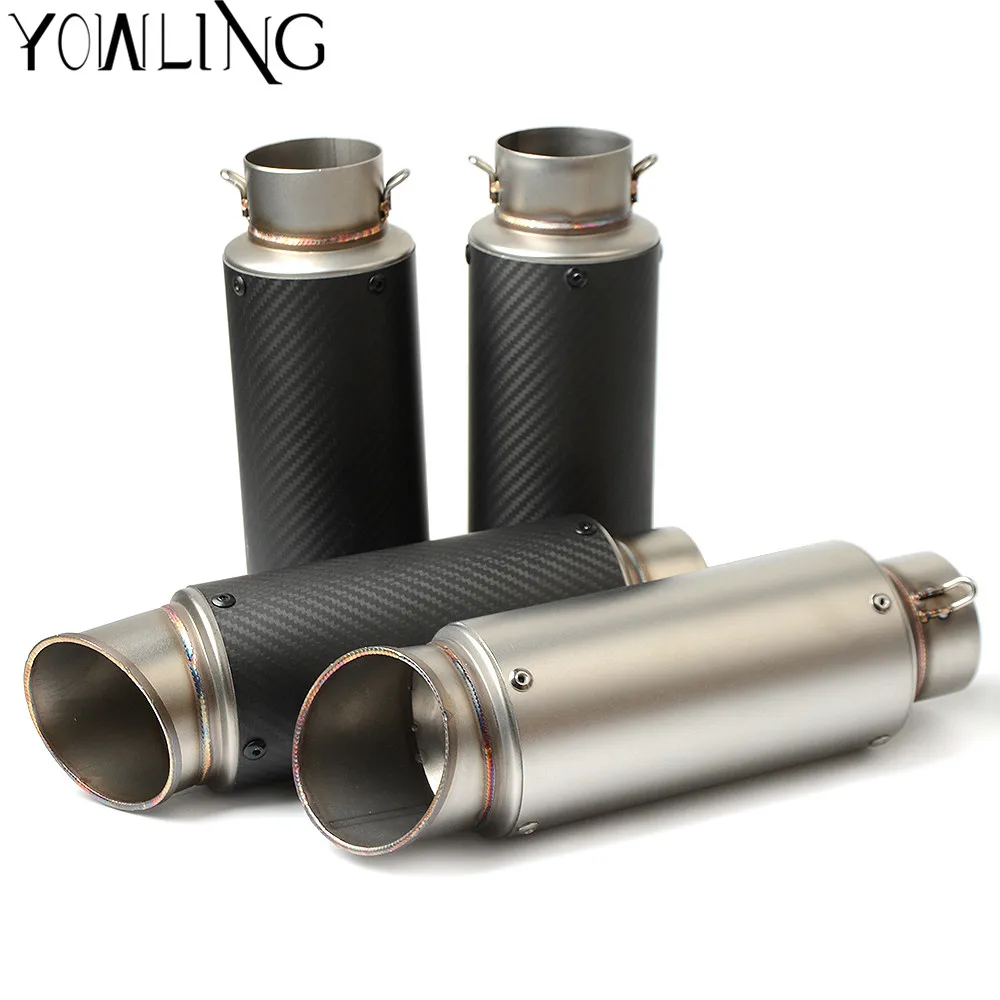 

Universal 51/60mm Inlet Motorcycle Exhaust pipe Modified Exhaust Muffler for HONDA R6 R1 FZ6 Z1000 GSXR 650 750 1000 K6 K7 K8 K9