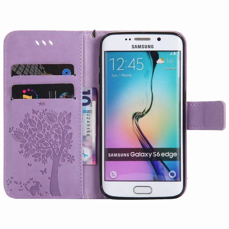 Для Coque samsung Galaxy S6 Edge Чехол кожаный флип-чехол для телефона samsung Galaxy S6 Edge кошелек Чехол держатель для карт с подставкой