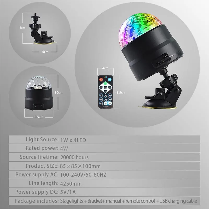 Iluminação para o Carro Casamento ao ar Luz de Discoteca Sololandor Bola Casa Livre Festa dj Estágio Lâmpada Projectorwith Remoto Base Ajustável 5v Usb 4 Cheap Efeito de Iluminação de palco
