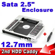 Второй второй Caddy 12,7 мм SATA to Sata 3,0 чехол SSD HDD HD 2," драйвер жесткого диска внешний корпус CD DVD Оптический отсек ноутбука