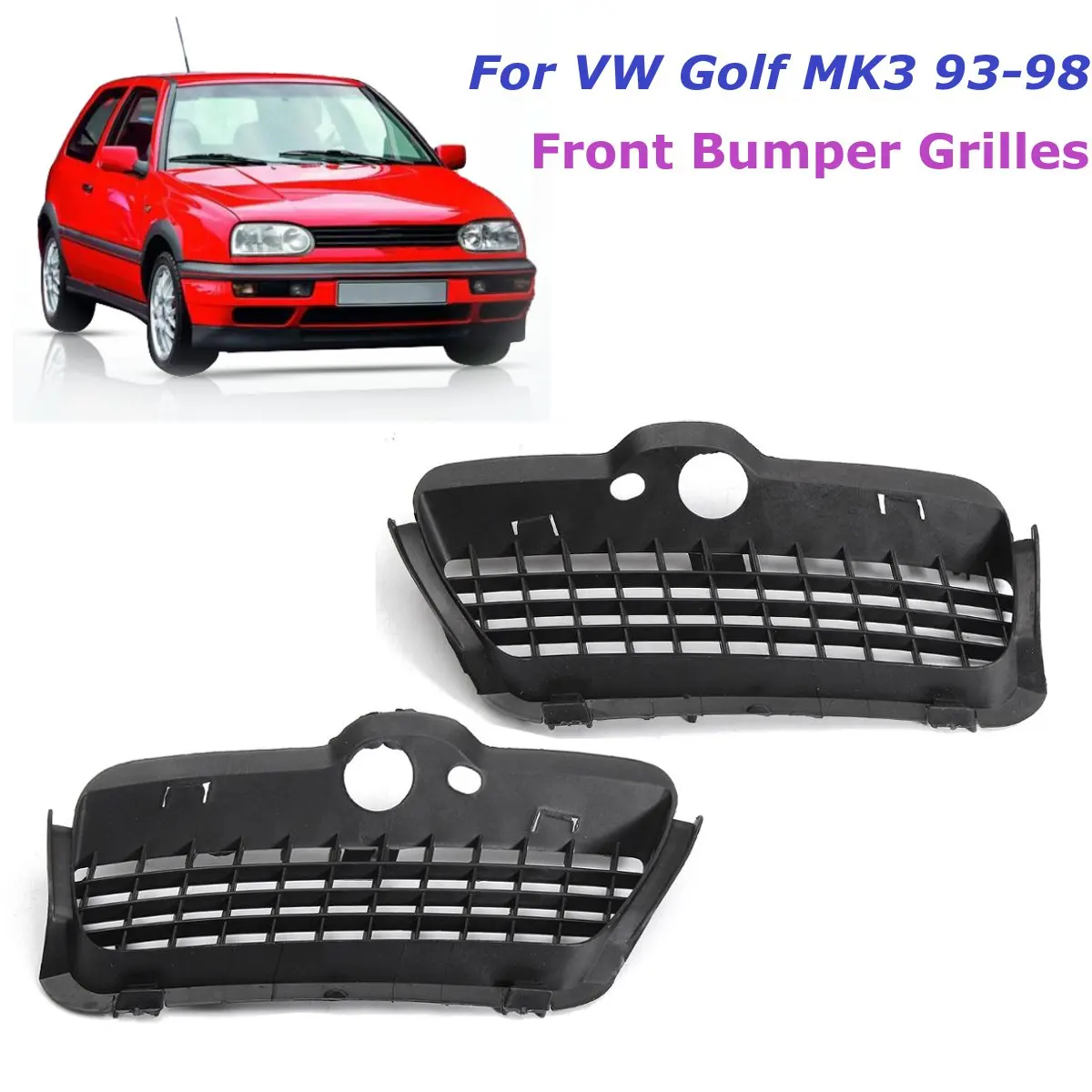 

For VW Golf MK3 93-98 1H685366601C Pair Front Bumper Lower Grilles Right and Left Sides