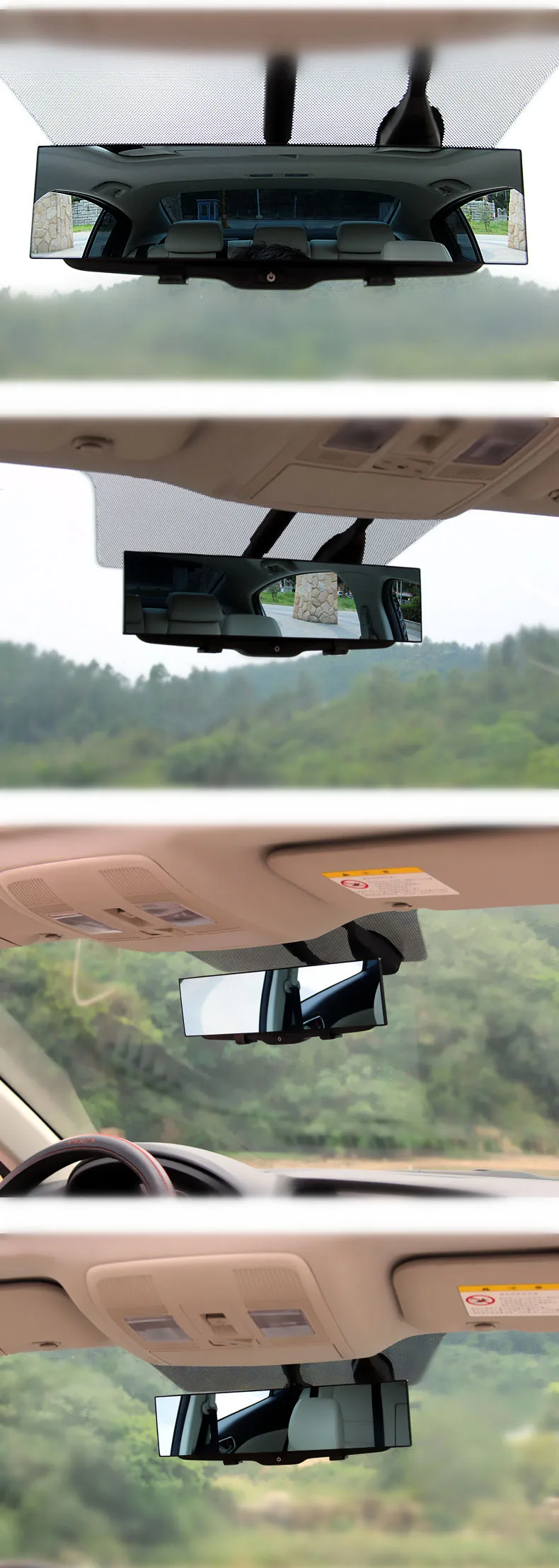 Универсальное зеркало заднего вида 300 мм с антибликовым покрытием и плоским зажимом для заднего вида автомобиля CHIZIYO