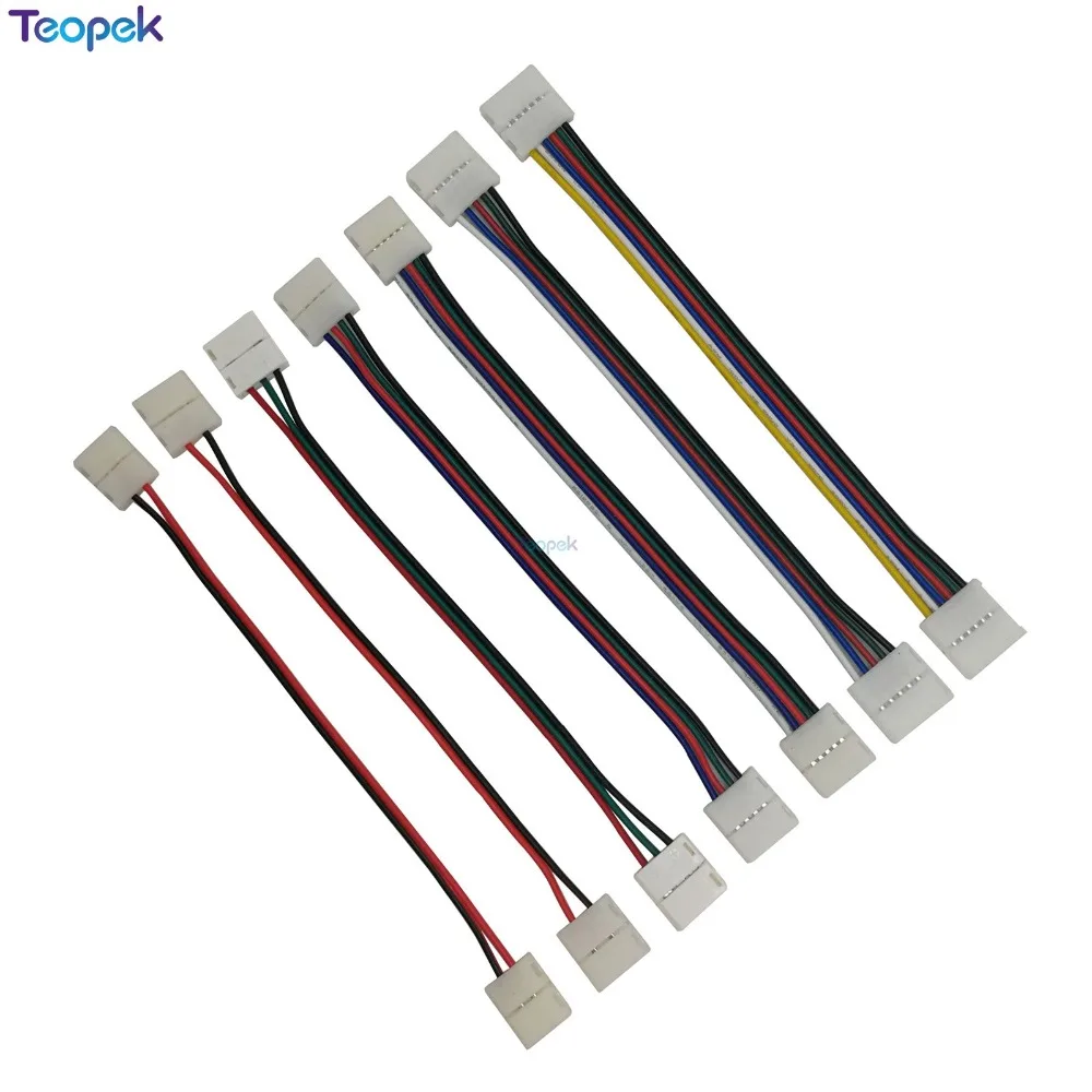 

5pcs 2pin 3pin 4pin 5pin 6pin LED Connector Solderless Adapter 1 Clip Or 2 side Clip For 3528 5050 RGB RGBW RGBCCT LED Strip