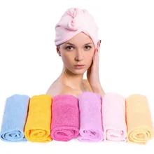 Домашний текстиль, микрофибра Твердые волосы тюрбан шапка для быстрой сушки волос обернутое полотенце Ванна случайный цвет доступны сверхтонкие волокна ткани