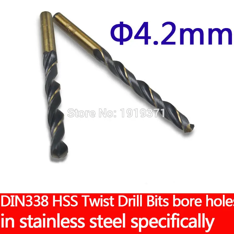 DIN338 10 Pieces 4.2mm Hole Saw HSS Metalworking Twist Drill Bits Metal Drilling Accessories For