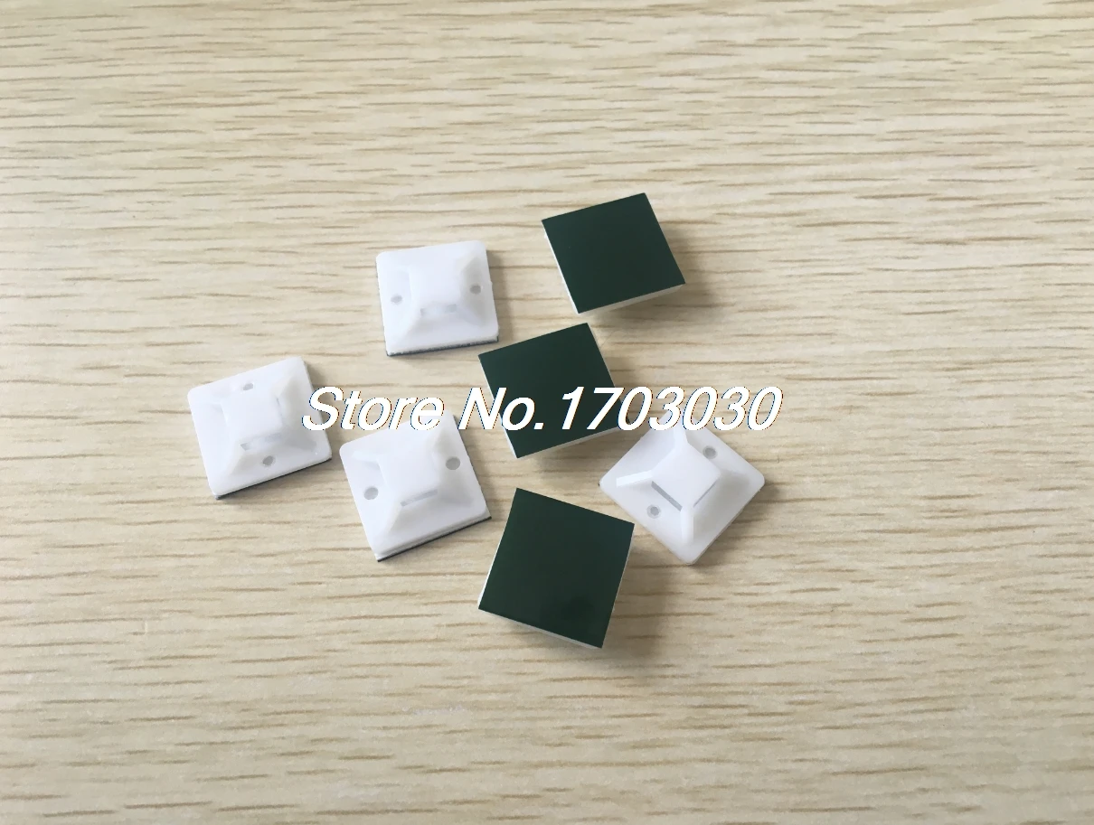 

100pcs 20x20mm Square Shape Self-Adhesive Cable Tie Mount Base