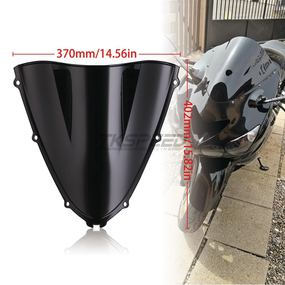 Черный мотоцикл лобовое стекло двойной пузырь для Kawasaki Ninja ZX14R ZX 14R ZZR1400 ZZR 1400 2006 2007