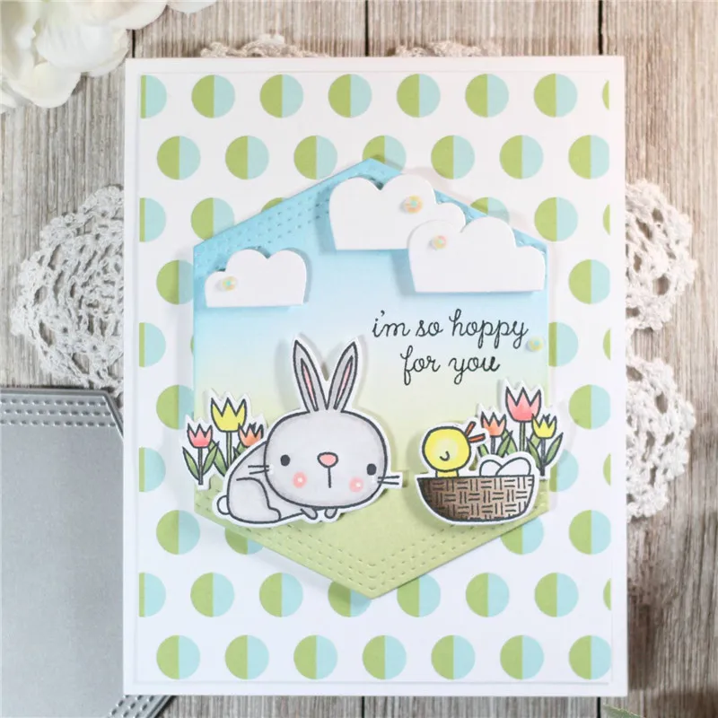 

GJCrafts Spring Pals Clear Stamps and Dies 2019 for Card Making Scrapbooking Die Cuts Stitch Craft Animal Stamps with Dies
