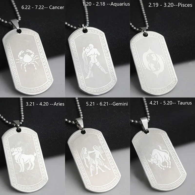Модный стиль кулон созвездие Водолей Лев 12 Созвездие нержавеющая сталь ...