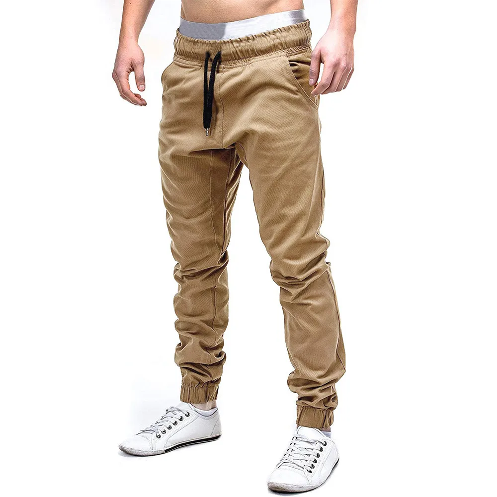 Men Sweatpants Slacks Casual Elastic Gyms Sport Solid Baggy Pockets Trousers Slacks Polyester Newest Autumn Winter Fitness  5.13