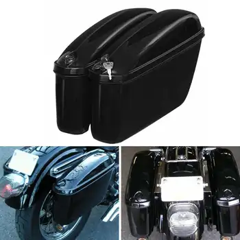 

Pair 22L Motorcycle Saddlebags Side Hard Case Trunk Tool Luggage Storage Saddle Bags For Honda/Yamaha/Suzuki