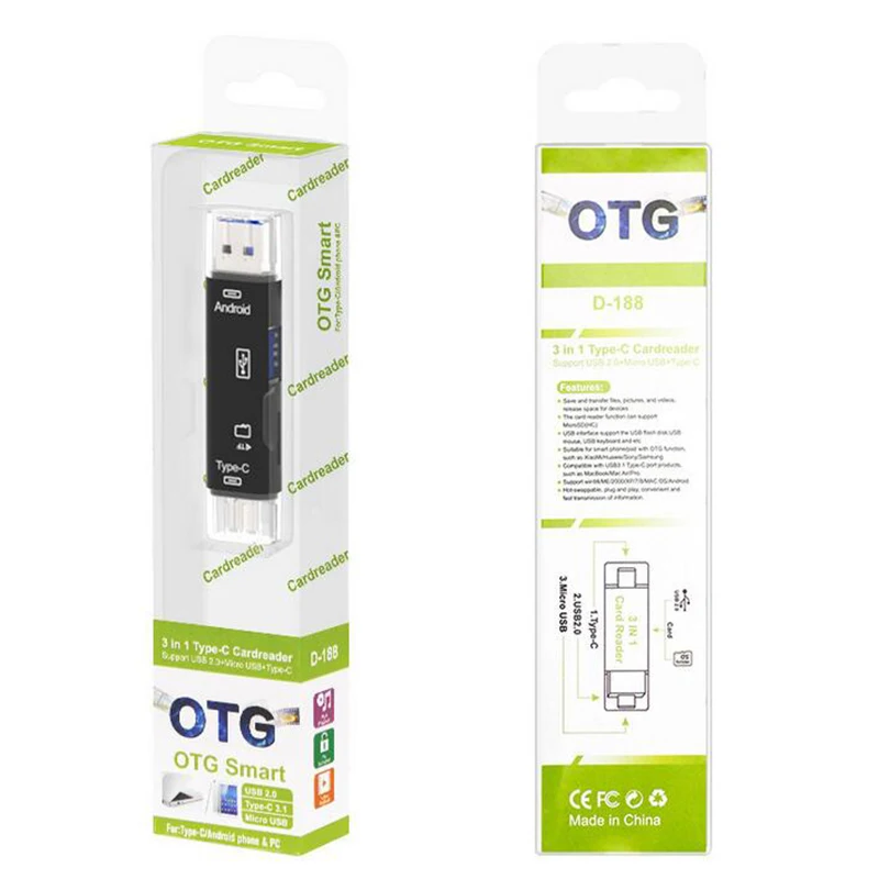 Тип c 3 1 концентратор пять в одном тип к USB папа/женщина OTG TF микро