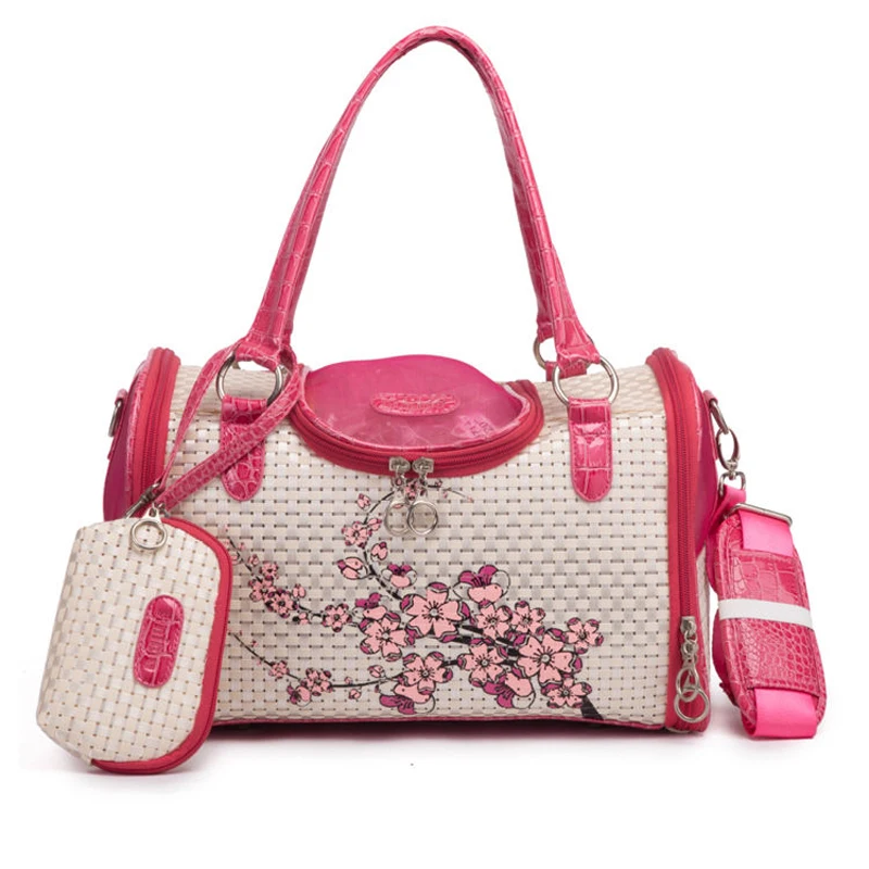 Pink Dog Carrier Bag Small Puppy Chihuahua Handbag Cat Pet Travel Purse