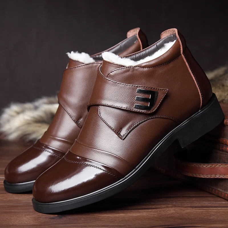 ZYYZYM/мужские зимние ботинки из шерсти; мужские теплые кожаные ботинки в русском стиле; Zapatos De Hombre; европейские размеры 38-46