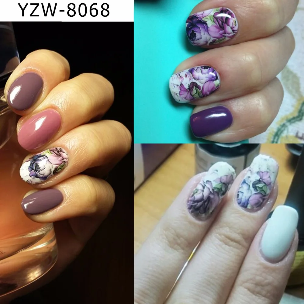 

YWK 1 Sheet 2019 Hot DIY Designs Nail Art Beauty Flower Water Stickers Nails Decoration Decals Tools