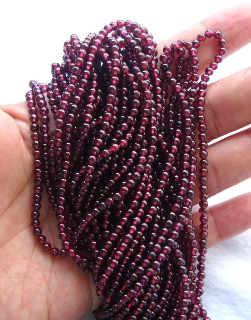 Natural Brazil Garnet Round 3mm Loose Beads For Jewelry Making DIY Bracelet Necklace Earrings | Украшения и аксессуары