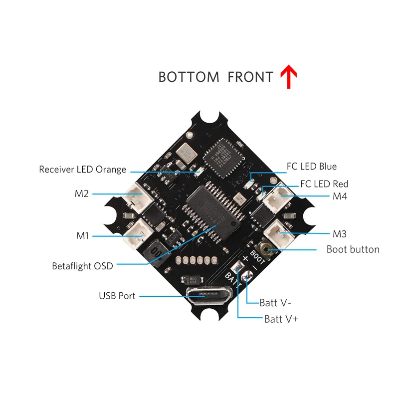 BETAFPV F4 FC 1S Матовый Контроллер полета DSMX/Frsky приемник ESC OSD Smart Audio для Tiny Whoop FPV Micro Racing Drone beta65S