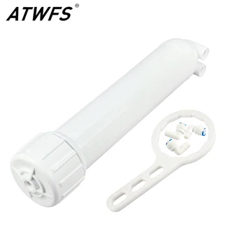 

ATWFS Reverse Osmosis Membrane Housing 1812/2012 with Thread 1/8" Quick-Connect Fittings for 50/75/100/150GPD-White
