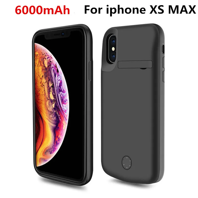 

Portable Battery Case 6000mAh External Battery Case for iPhone XS MAX Mobile Power Bank Charging Box With Audio Function