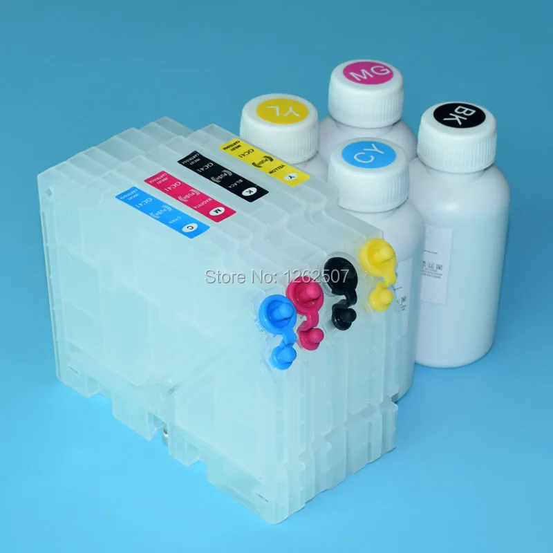 100ML*4Colors Dye Sublimation Ink And Refillable Cartridge With ARC Chip For Ricoh SG3110 SG3110DN SG 3110 Printers Refill Kits