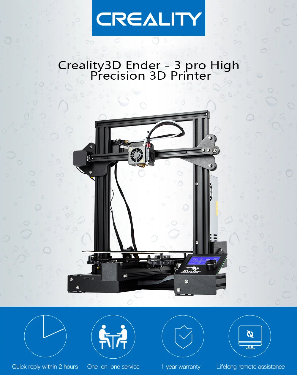 CREALITY 3D Ender-3 PRO 3d принтер обновленная Магнитная пластина для сборки, запасная мощность, печать, сделай сам, комплект MeanWell, источник питания