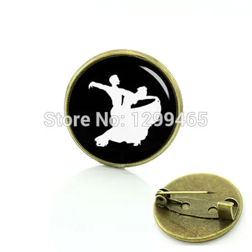 Us 0 76 49 Off Souvenirs Ballroom Dancing Silhouette Brooch Waltz Dance Art Picture Pin Antique National Symbolic Badges C 816 In Brooches From