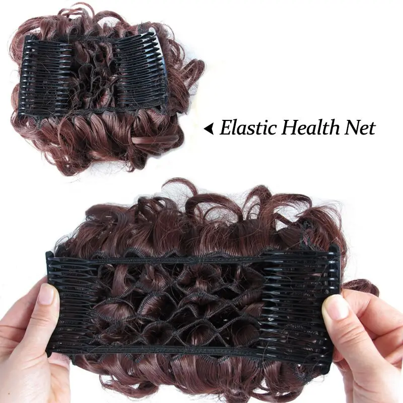 Jeedou Chignon синтетические волосы клип в волосы Updos смесь оттенков серого цвета 100 г натуральные волосы накладной пучок для волос вьющиеся шиньоны