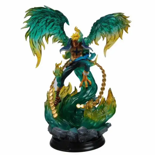 Cheap One Piece Phoenx Marco Action Figures GK Motion Ability Statue Model Toys 39cm