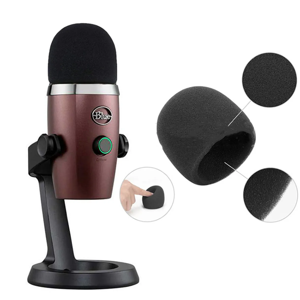 

Noisy filtering foam Windscreen Microphone Pop Filter Sponge Mic Cover Windproof Mikrofonu Foam For Blue Yeti Nano Windshield