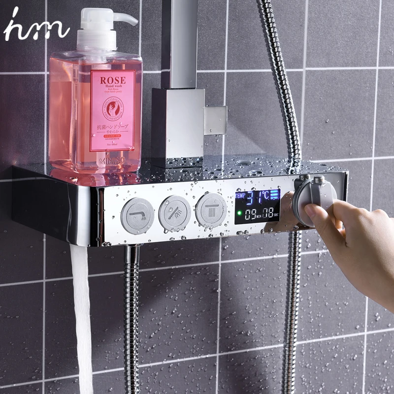Hm In Wall Touch цифровая для душевой ванны 3 функции ванной набор душа умный Интеллектуальный термостат водопад дождь Душ система