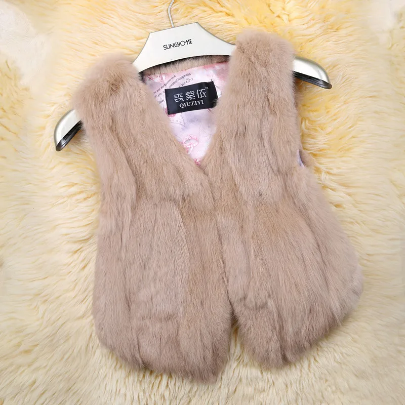 

2019 new slim real rabbit fur grass Rex rabbit fur vest fur one short coat