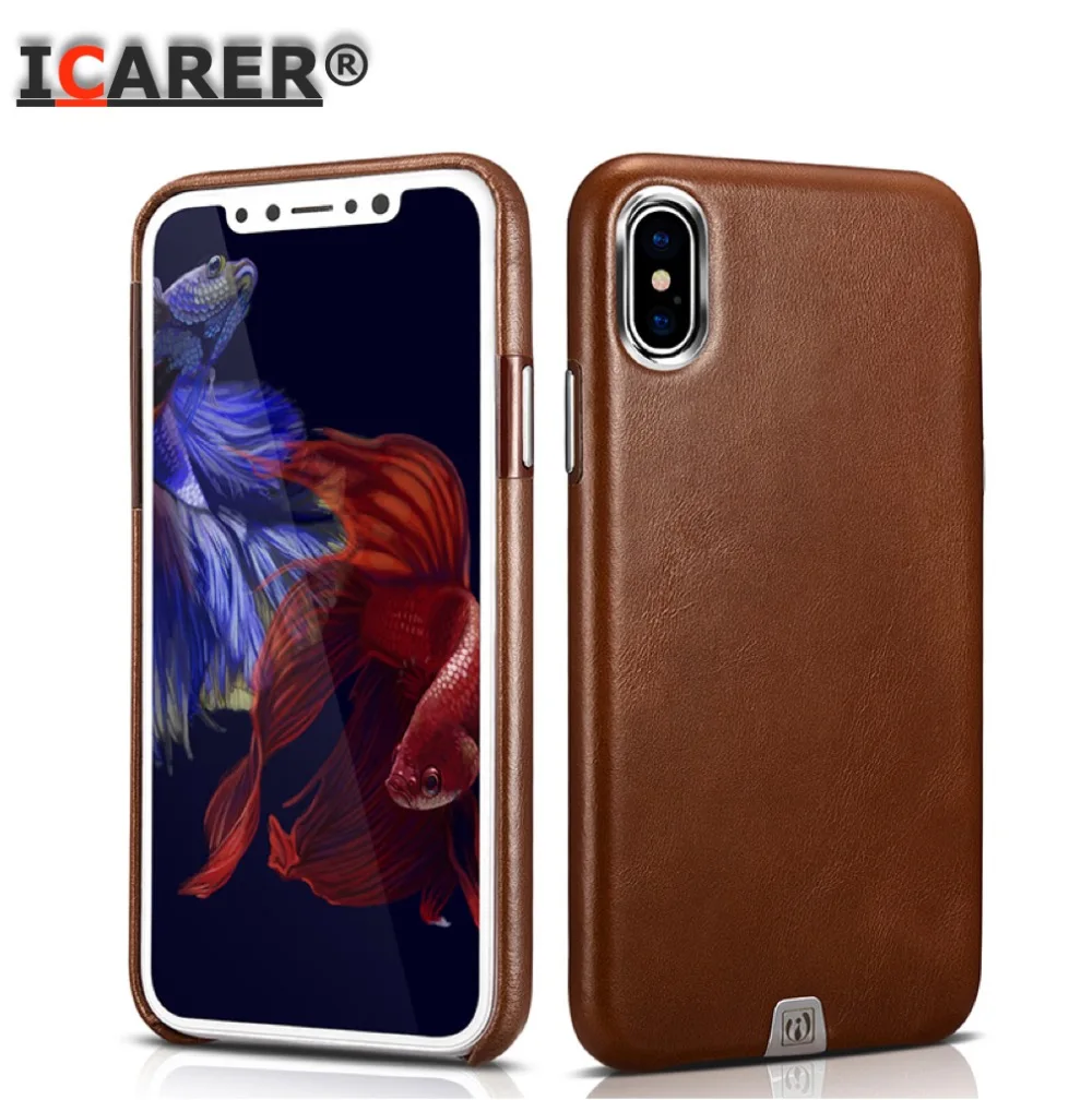 For iPhone XS Genuine Leather Back Cover IphoneX Real Natural Cow Skin Phone Case Iphone X Free Shipping 4 Colors |