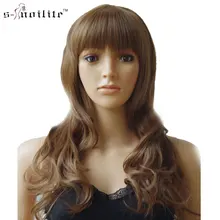 SNOILITE 19 дюймов 48 см длинные волнистые синтетические парики Черный Косплей парик коричневый красный парик вечерние женские парики