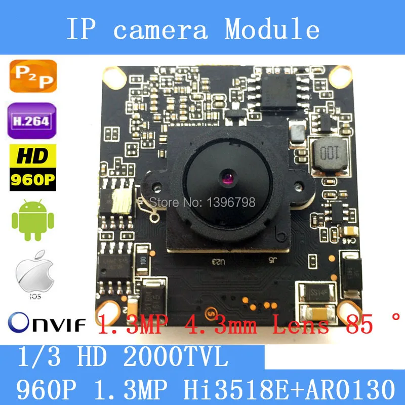 

1.3 Megapixel IP Camera Module Board 1280*960P CCTV Camera IP Chip Board 1.3MP HD 4.3mm Lens Pinhole Camera Mobile Phone View