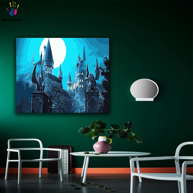 

DIY colorings pictures by numbers with colorsCastle in mind picture drawing painting by numbers framed Homee