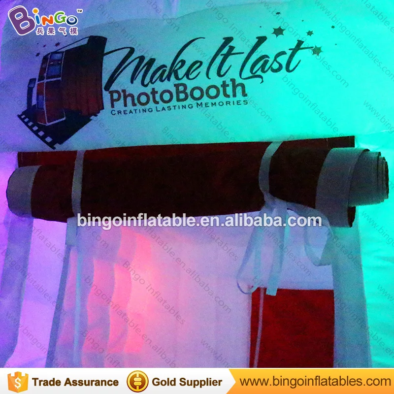  Free express 2.4X2.4X2.4m LED lighting inflatable photo booth for advertising customized promotiona