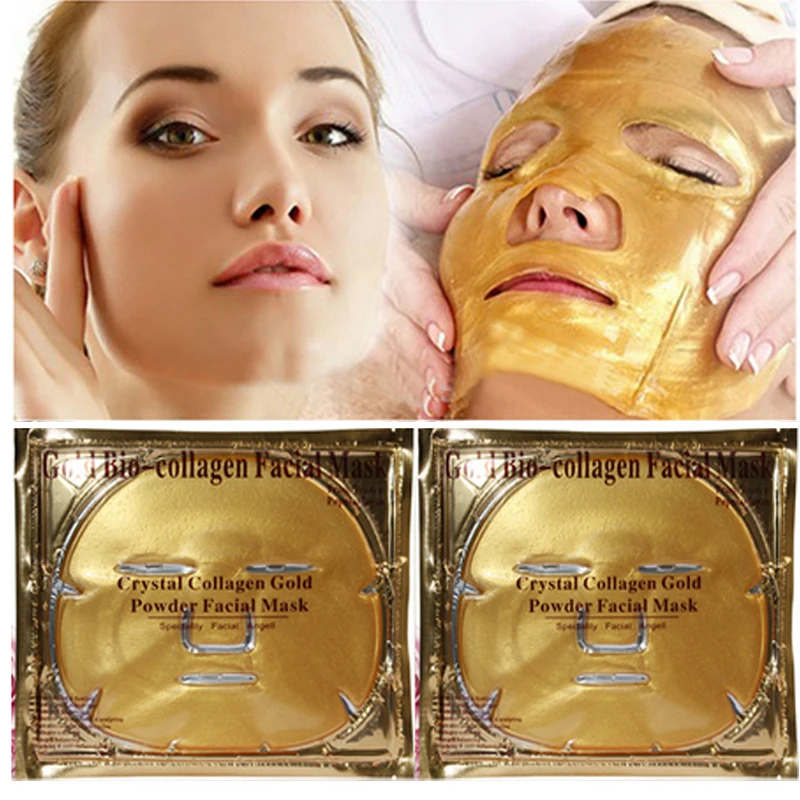 5pcs/lots Gold Facial mask Collagen crystal mask Whitening wrinkle