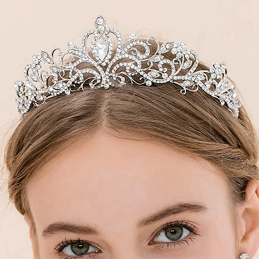 

Europe and the United States Noble Luxury Full Diamond Bride Crown Rhinestone Crown Wedding Party Headband